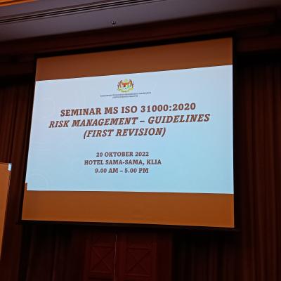 Seminar MS ISO 31000:2020 Risk Management - Guidelines (First Revision)